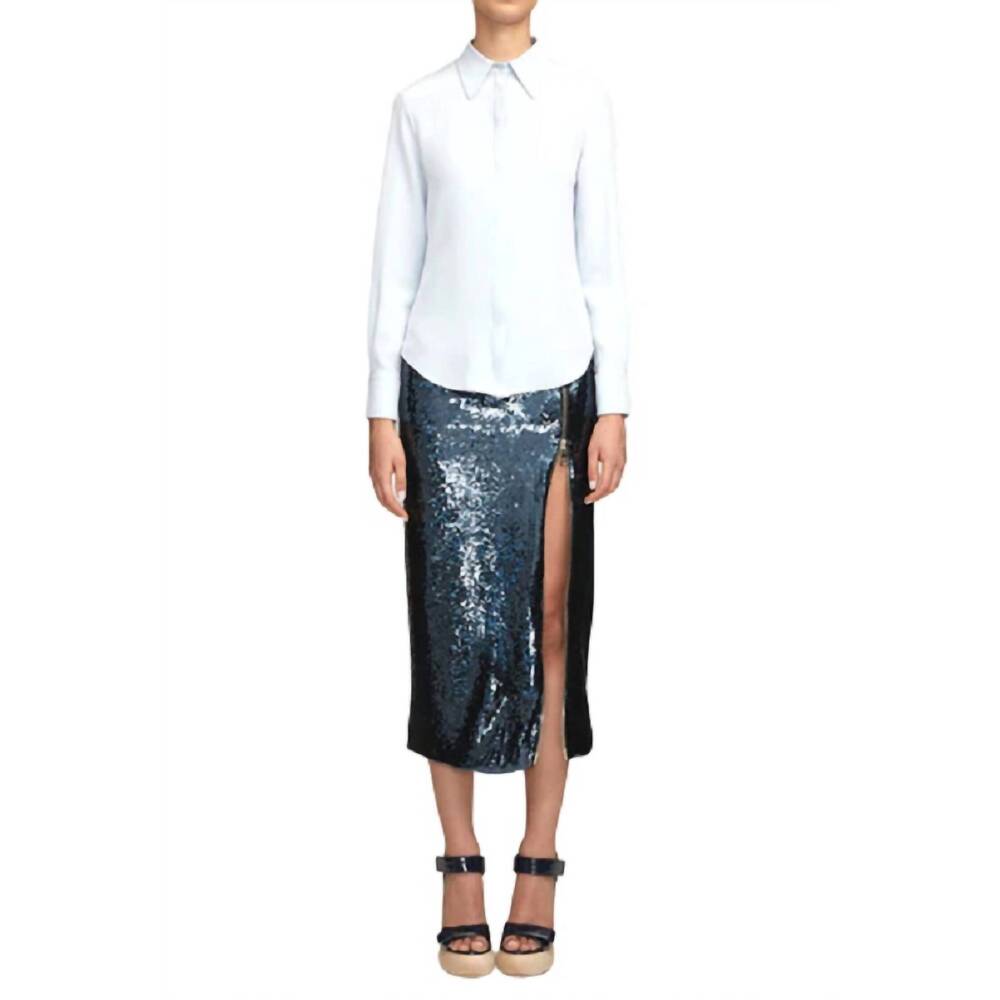 NEW BRANDON MAXWELL spence button down in sky blue
